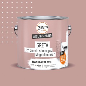 Dose CREATE! by OBI Wandfarbe Lieblingsfarbe Greta, Magnolienrosa, matte Innenfarbe.