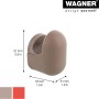 Wagner Wandhaken-Set Pill WH 0421, taupe-korallenrot, 1 Haken mit Maßangaben.