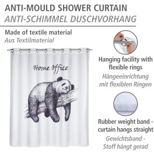 Wenko Anti-Schimmel Duschvorhang mit Panda-Motiv, 180x200 cm.