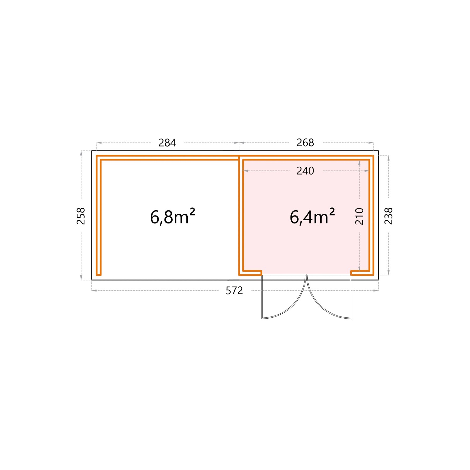 Gerätehaus Classico 2724 mit Lounge S Links 552 cm x 238 cm Anthrazit_10