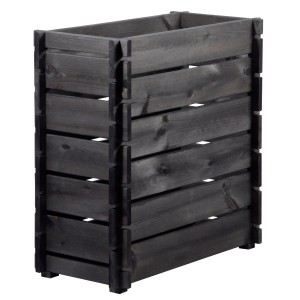 Anthrazitfarbenes Dobar Hochbeet aus Holz mit Stecksystem, 79x79x39 cm, FSC®-zertifiziert.