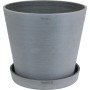 Grauer A.H.G. Untersetzer Leonardo, rund und konisch, 13,5 cm. Passend für Blumentöpfe im Innen- und Außenbereich.