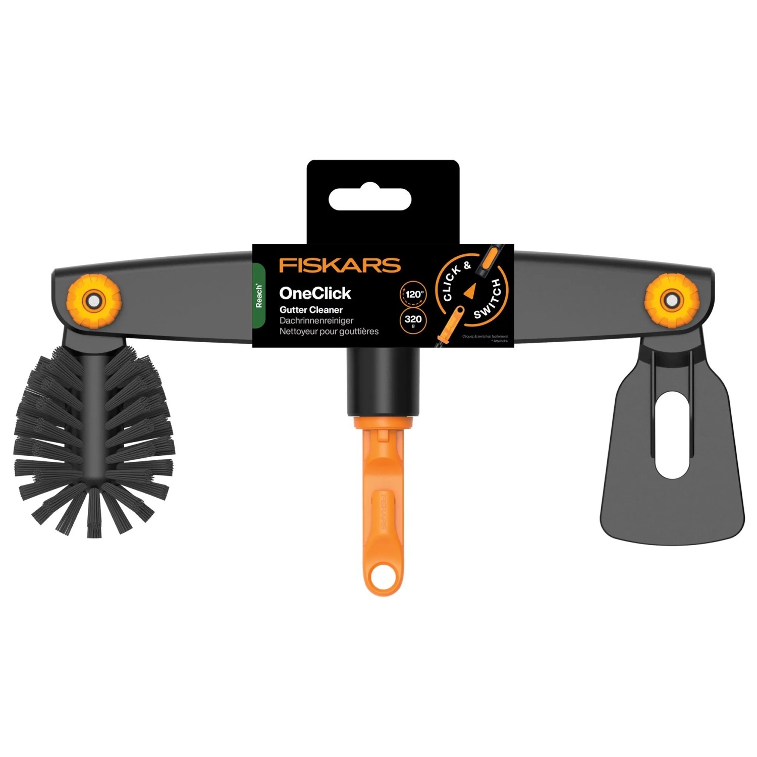 Fiskars Dachrinnenreiniger OneClick Orange-Schwarz_2