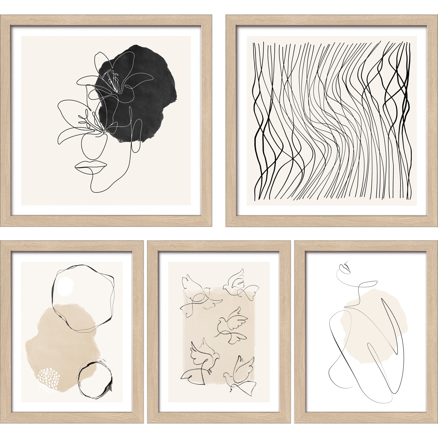 Pro Art Bilder Framed Art Lines And Shapes XII 2x 28 x 28 cm, 3x 19 x
