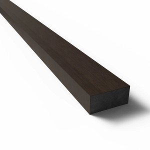 Paneel-Abschlussleiste in geräucherter Eiche, MDF schwarz, 6,5x240cm für Akustikpaneele.