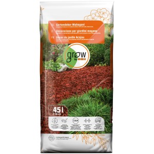 Sack GROW by OBI Gartendekor Mahagoni, 45l, rotbrauner Dekormulch zur Beetabdeckung.