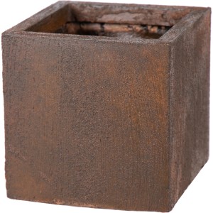 M Collection Pflanzkasten Cubi, 28x28 cm, Rostfarben, aus Fibreclay.