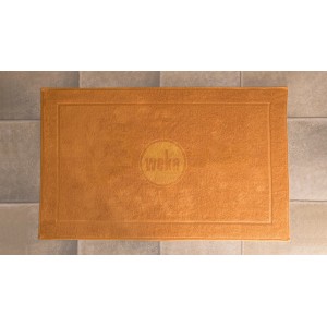 Weka Sauna-Fußmatte, rechteckig, orange mit Weka Logo.