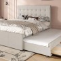 okwish Polsterbett 140x200cm mit Schubladen Schlafzimmer Beige ohne Matratze_9