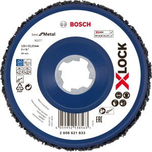 Bosch X-Lock Reinigungsscheibe N377 Metall, Ø 125mm, zum Reinigen von Metall und Mauerwerk.