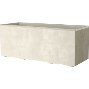 Deroma Millennium Pflanzkasten, perlweiß, 39x99,3x37,6 cm, mit Rädern. Ideal für Innen- und Außenbereich.