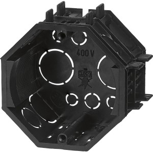 Schwarze Kombidose 60mm für Unterputzmontage.