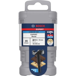 Bosch Forstnerbohrer Expert Wood, Ø 45mm, in grauer Verpackung. Holzbohrer für präzise Löcher.