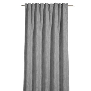 Blickdichter, silbergrauer Sehlbach Fertigschal mit Struktur, 130x245 cm, für Gardinenstange.