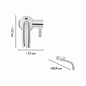 baliv Kaltwasserventil KV-4071 Chrom, Maße der Waschbeckenarmatur