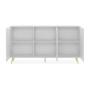 Selsey Sideboard Bello mit Lamellenfronten 154 cm Weiß mit Goldenen Beinen_4