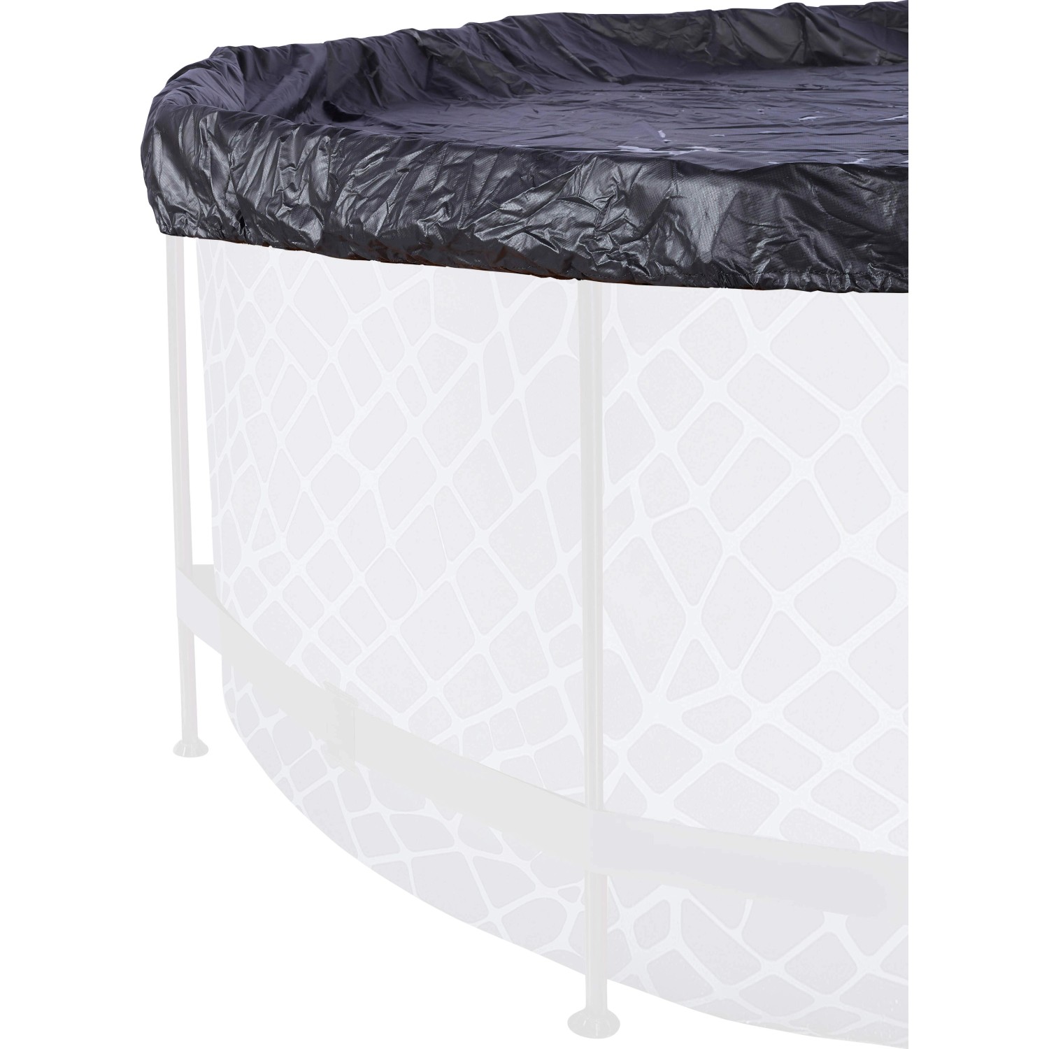 Schwarze EXIT Premium Pool Abdeckplane für runde Pools mit ø 488 cm, schützt vor Schmutz.