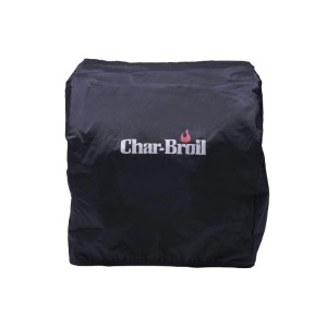 Schwarze Char-Broil Wetterschutzhaube für Patio Bistro Cube E Grill.