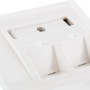 Schwaiger Keystone Anschlussdose für Unterputzmontage, weiße Netzwerktechnik-Dose mit zwei Modulplätzen.