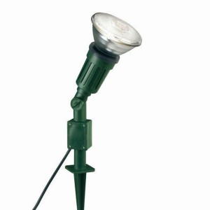 Grüner Gartenspot mit Erdspieß, 1-flammig, für Gartenbeleuchtung.