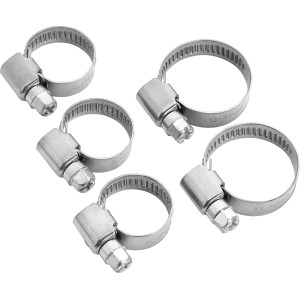 LUX Schlauchschellenset, 5-teilig, Edelstahl, für Druckluftschläuche. Zubehör für Kompressoren.