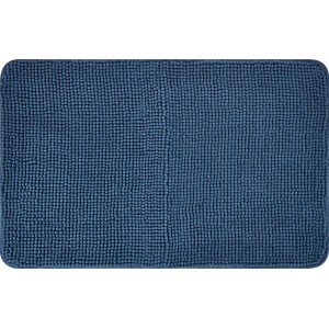 Dunkelblaue baliv Badematte (50x80 cm) aus Polyester, Badteppich für das Badezimmer.