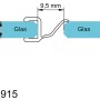 Schulte Dichtung vertikal, transparent, für 6mm Glas der MasterClass Duschkabine.