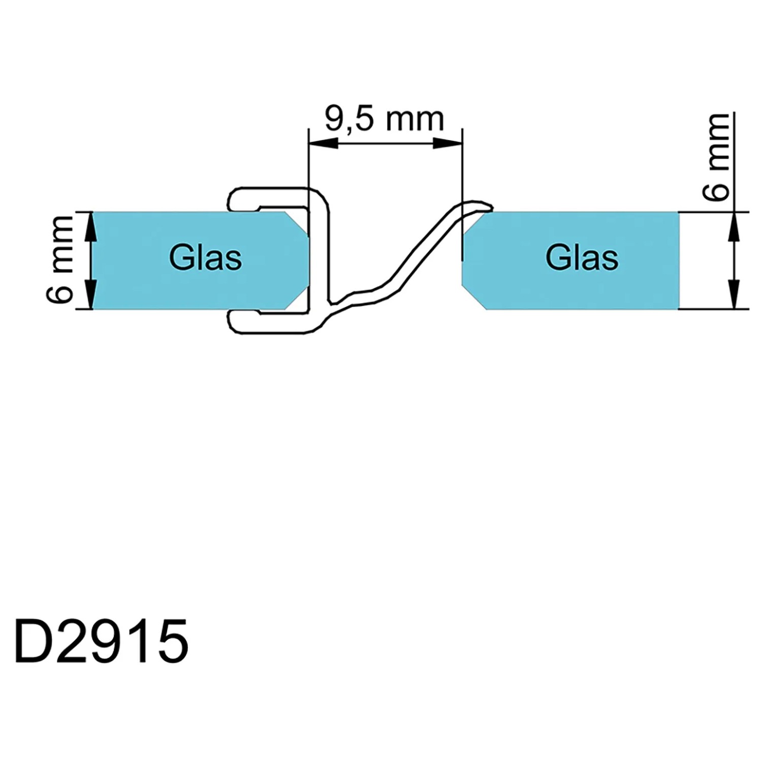 Schulte Dichtung vertikal, transparent, für 6mm Glas der MasterClass Duschkabine.