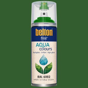 Belton Free AQUAcolours Buntlack RAL 6002 Laubgrün hochglänzend, 400ml Dose.