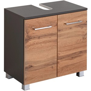 Held Möbel Waschbeckenunterschrank Molina 60 cm Wotaneiche-Graphitgrau