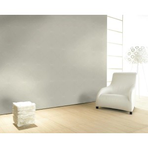 Glööckler Vliestapete Imperial Rauten Creme an Wand im Wohnraum.