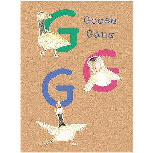 Komar Wandbild ABC Animal G: Buchstaben und Gänse Illustration für Kinderzimmer.