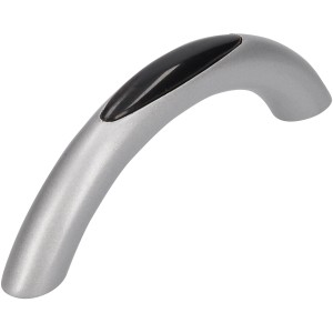 Siro Möbelgriff 1586, Aluminium matt schwarz, Lochabstand 64mm.