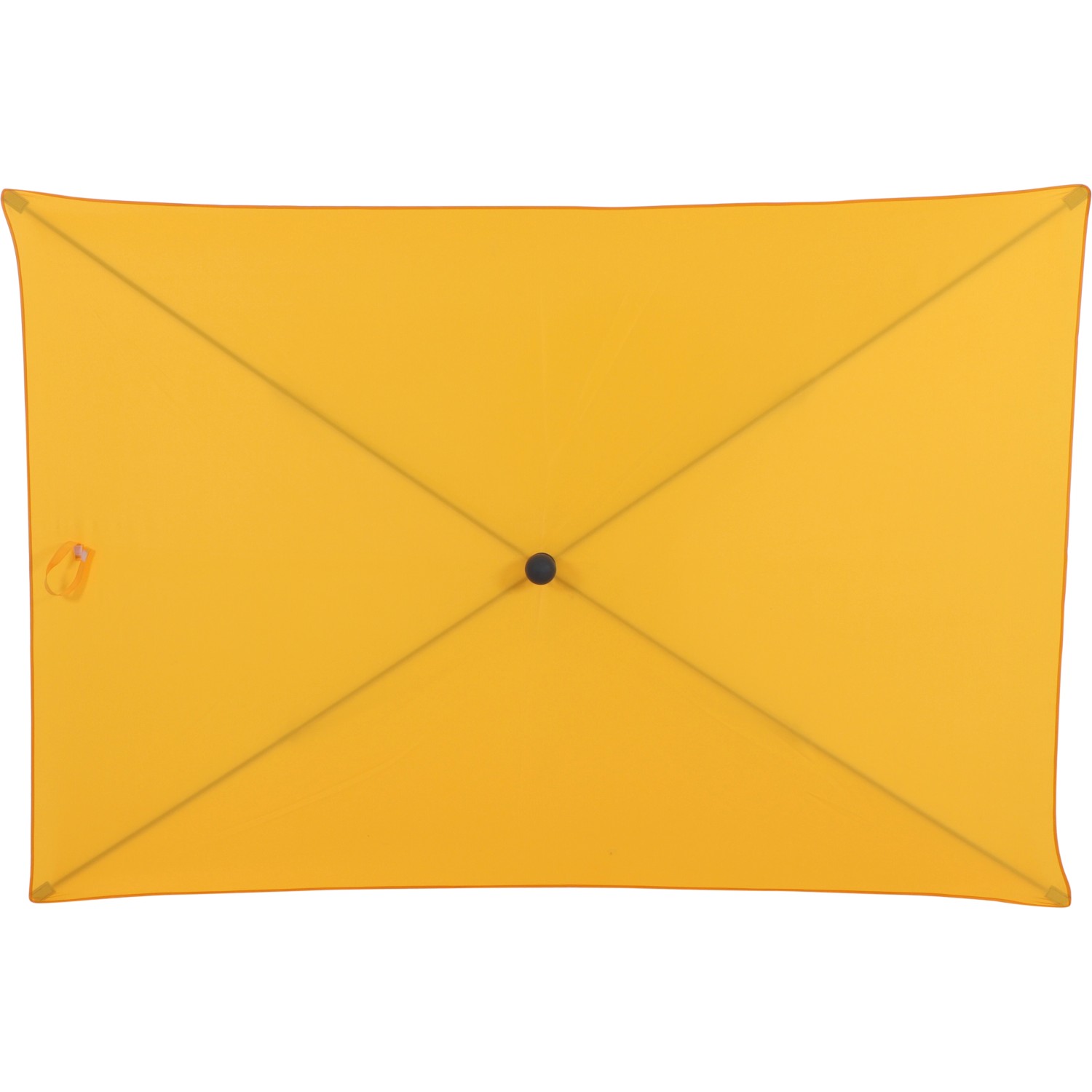 Gelber Siena Garden Marktschirm, 210x140 cm, mit Knickfunktion. Sonnenschutz für Balkon und Garten.