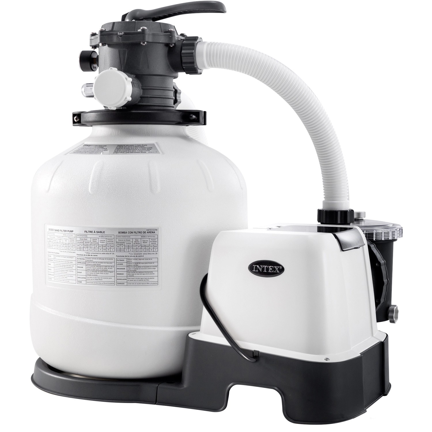 Intex Krystal Clear Sandfilteranlage mit Salzwassersystem ECO-20220-2, weiße Filteranlage