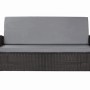 Graues Gartenkissen-Set für ein 2-Sitzer Polyrattan-Gartensofa (120x50x50 cm).