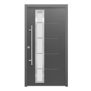 Sicherheits-Haustür ThermoSpace Prime Paris RC2 Anthr.110 x 210 cm Anschlag L