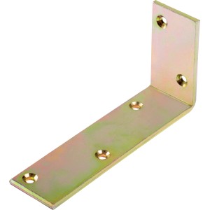 Gelb verzinkter Balkenwinkel 200x100x40 mm für leichte Holzkonstruktionen.