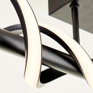 Moderne, schwarze LED-Deckenleuchte Amalie, 80 cm, für Innenräume.