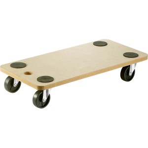 Transportbrett M1121 mit 200 kg Tragkraft, MDF-Platte und 4 Lenkrollen.