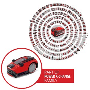 Einhell Freelexo Cam 500 Mähroboter, Teil der Power X-Change Familie.