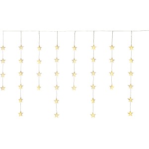 LED-Lichtervorhang mit Sternen 40 LEDs Warmweiß Transparentes Kabel 6,4 m