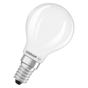Osram LED-Leuchtmittel E14 Tropfenform, 3,4W, mattweiß, 2er-Pack.