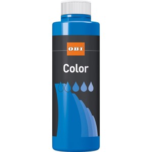 OBI Color Voll- und Abtönfarbe Capriblau, matte Dispersionsfarbe im 500 ml Gebinde.