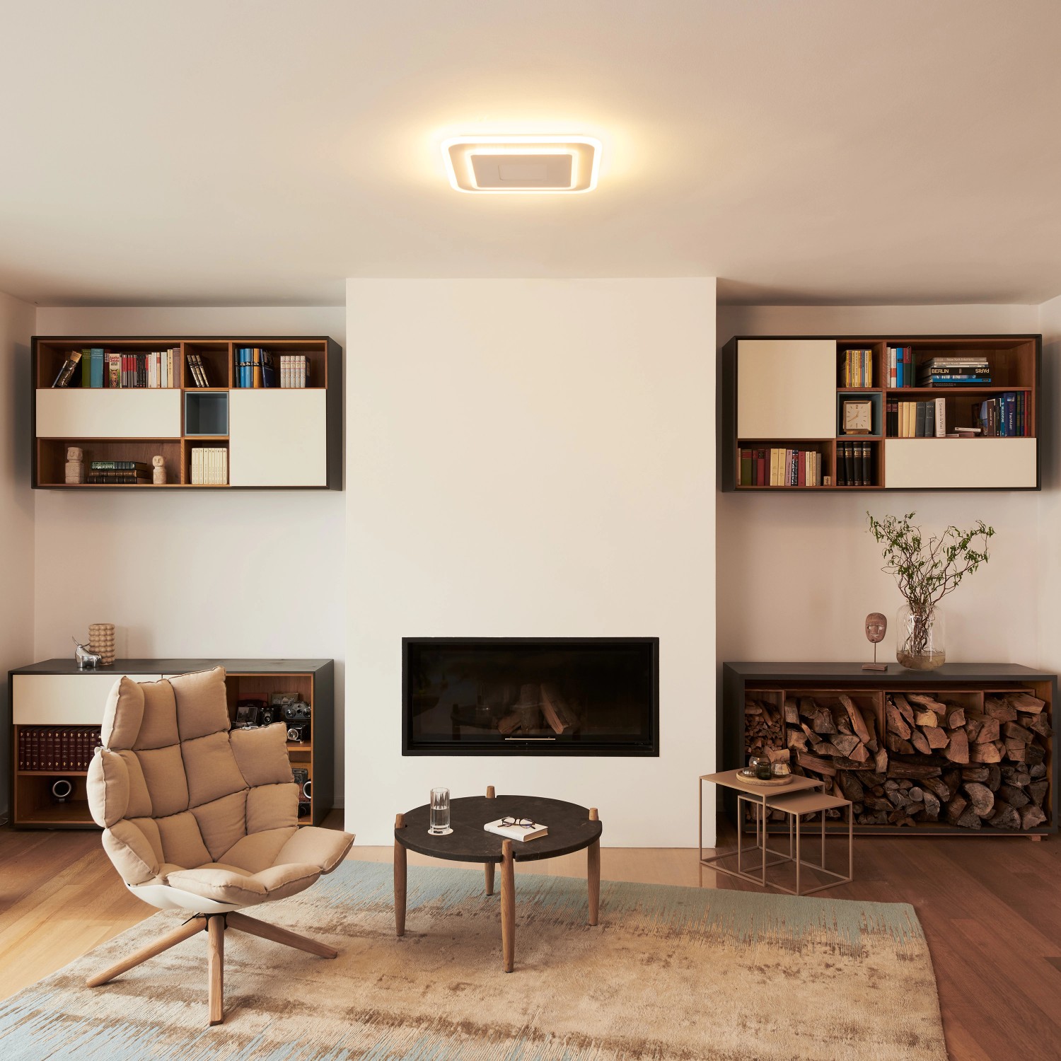 LEDVance Smart+ WiFi Deckenleuchte Orbis Saddie, 50 cm, Tunable White in Wohnraum.