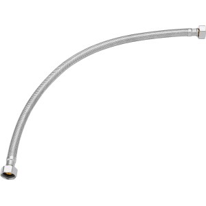 Flexibler Panzerschlauch DN10, 50 cm lang, mit beidseitigem Innengewinde G 1/2.