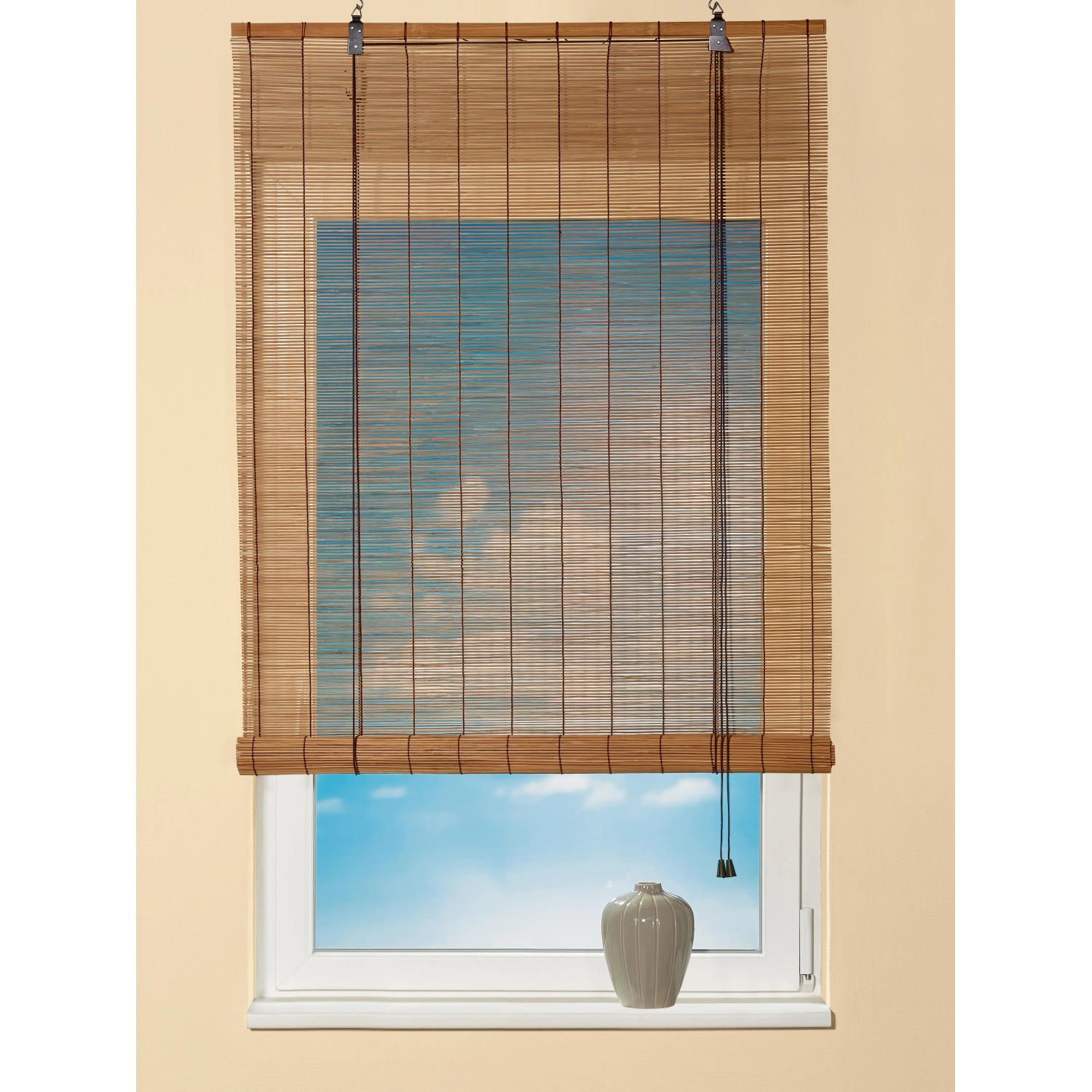 OBI Bambus-Raffrollo 80 cm x 160 cm Dunkle Eiche kaufen bei OBI