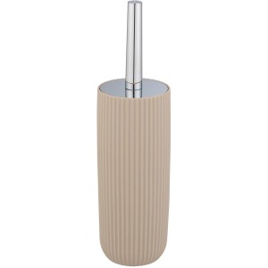 Wenko WC-Garnitur Agropoli, beige, mit WC-Bürste und Halter. Badaccessoire mit geriffelter Oberfläche.