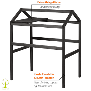 Dobar Pflanzturm-Aufsatz Magic Kubus 2.0 Anthrazit für Holz-Hochbeete mit Ablage.