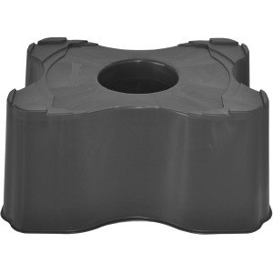 Anthrazitfarbener, eckiger Sockel für Regentonnen, 73x56x33 cm, für erhöhte Positionierung.